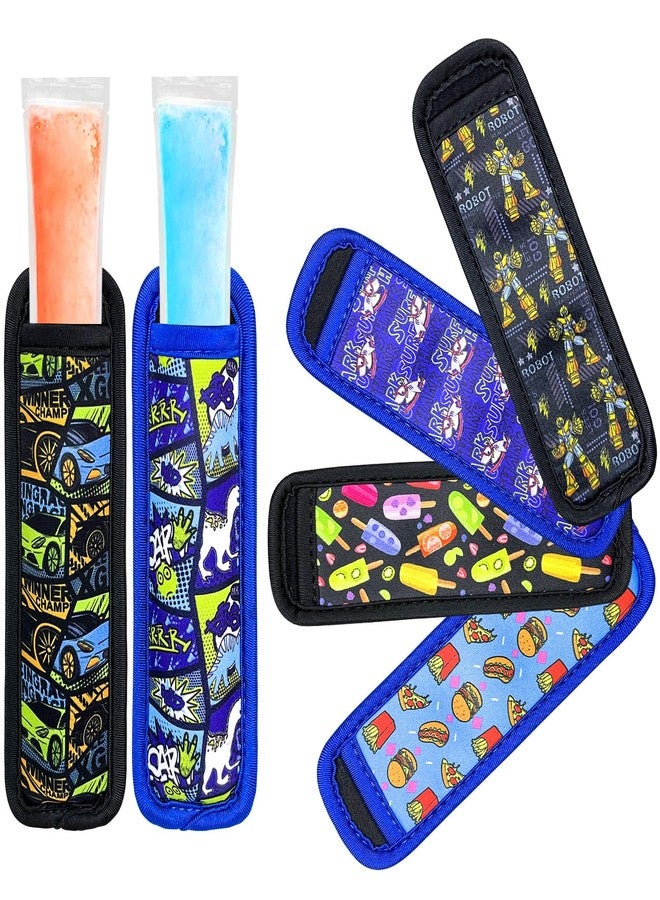 Amintiri Popsicle Holder for Kids, 6 Pack Ice Pop Neoprene Sleeves, Anti Freezing, Washable & Reusable - Image 1